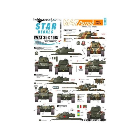 1 35 DECAL (DECAL) M47 Patton No3. NATO South Portugal, Italy And Greece