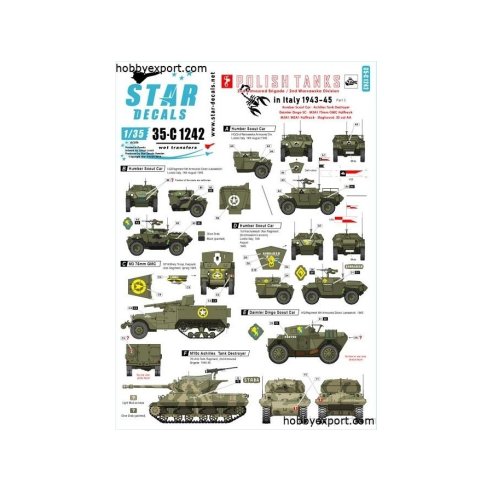 1 35 DECAL (DECAL) Polish Tanks In Italy 1943 1945 No3. AFVs And Armoured Cars