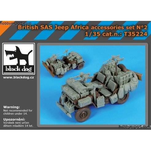 Black Dog 1 35 ACCESSOIRES BRITISH SAS JEEP AFRICA ACCESSORIES SET