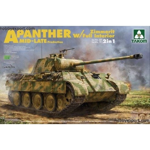 TAKOM  1 35 KIT PANTHER AUSF A ZIMMERIT WITH FULL INTERIOR MID AND LATE PRODUCTION
