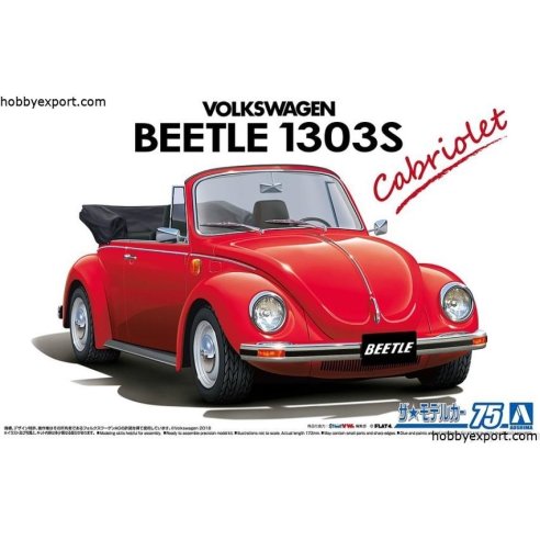 Aoshima  	1 24 KIT  Volkswagen 15ADK Beetle 1303S Cabriolet 1975
