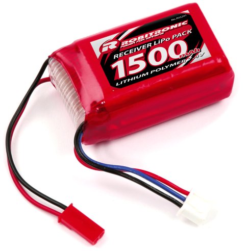 Robitronic LiPo Battery 1500mAh 2S AAA Hump Size for RX