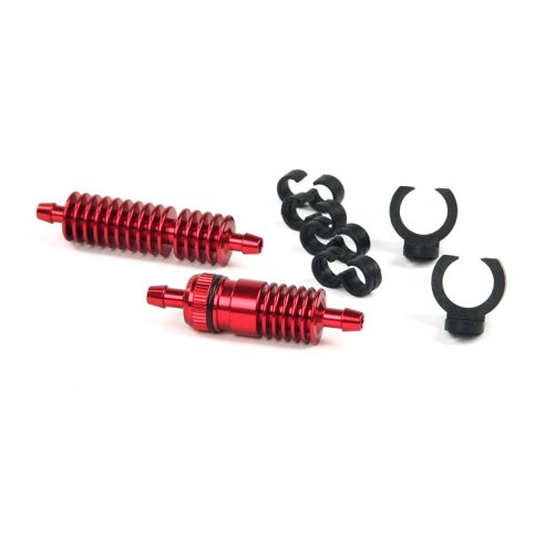 Robitronic Set Fuel filter and Cooler Red (incl. Mount and Clip)