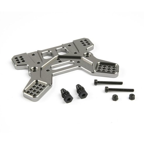 Robitronic CNC Shock Tower Rear grey anodized