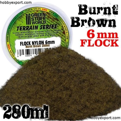 GSW Flock Nylon 6mm Burnt Brown 280ml