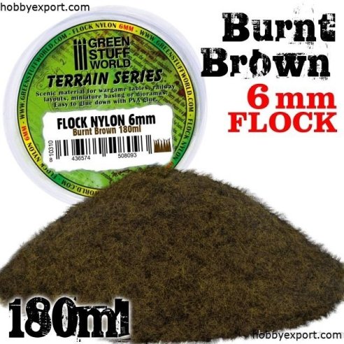 GSW  	Flock Nylon 6mm Burnt Brown 180ml