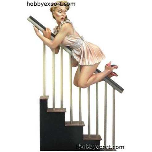 Andrea miniatures  	80mm KIT  PIN UP SERIES MIND THE BANNISTER