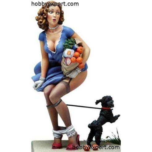 Andrea miniatures   	80mm KIT PIN UP SERIES BLACK DOGGIE