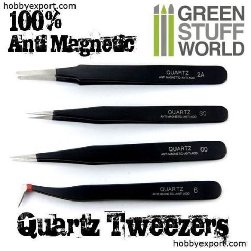 GSW    Anti Magnetic Tweezers Quartz Set x4