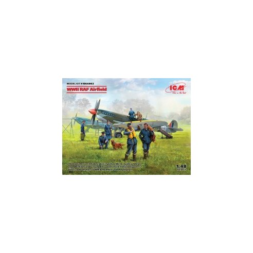 1 48 WWII RAF Airfield (Spitfire Mk.IX, Spitfire Mk.VII, RAF Pilots and Ground Personnel (7 figures))