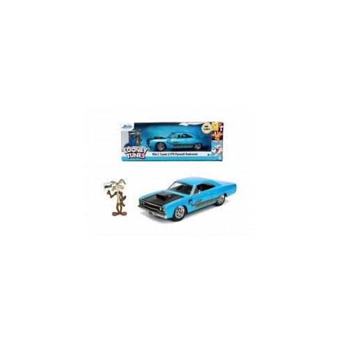 Looney Toons Road Runner Plymouth in scala 1:24 con personaggio di Willy il Coyote in die-cast