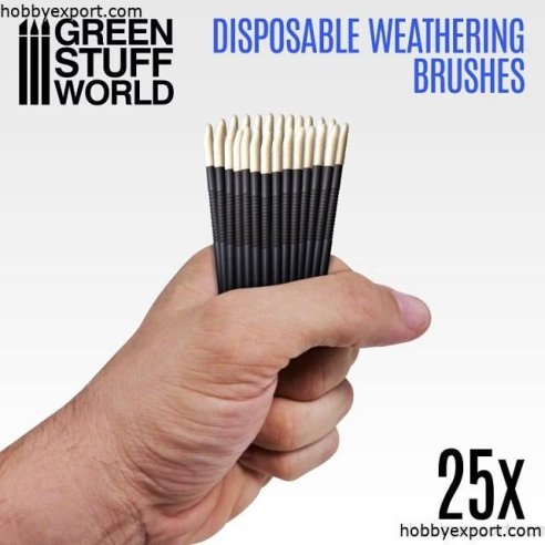GSW 	N A TOOLS DISPOSABLE WEATHERING BRUSHES X25