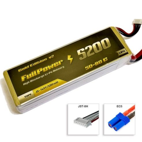 Batteria Lipo 4S 5200 mAh 50C Gold V2 - EC5