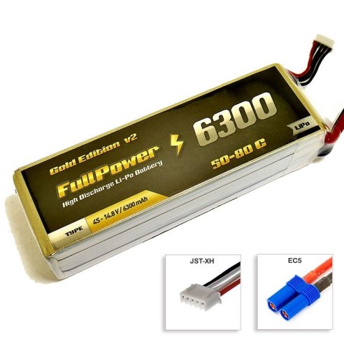 Batteria Lipo 4S 6300 mAh 50C Gold V2 - EC5