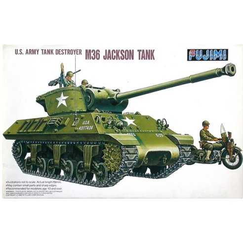 Fujimi U.S. Army Tank Destroyer M36 Jackson Tank with Harley Davidson motorcycle