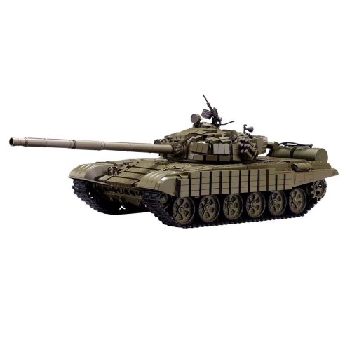 1 16 R C Russian T-72 Main Battle Tank, metal arm, infrared battling system, stell wave box