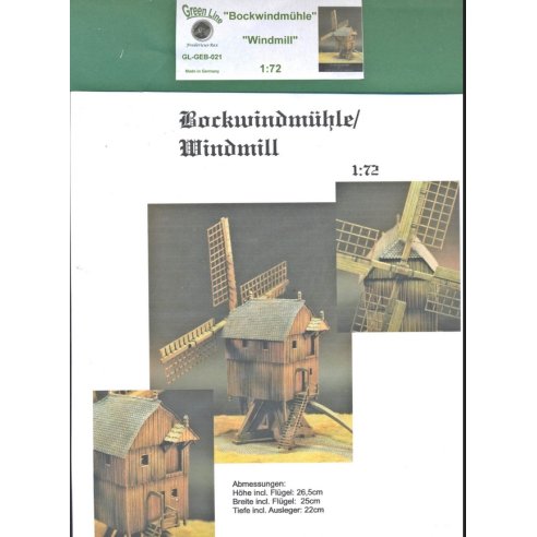 1 72 GreenLine Mulino a vento in resina e cartoncino Windmill, Bockwindmuhle