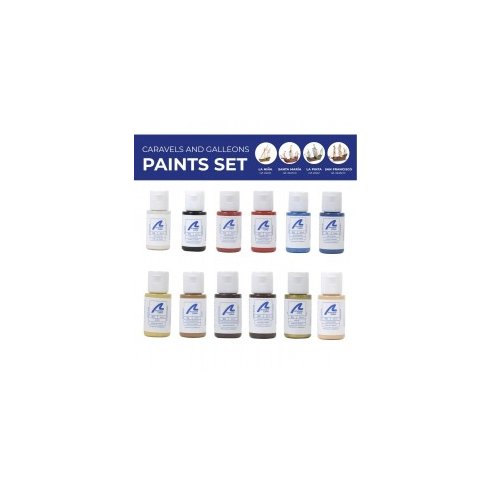 Paints Set for Ship Models: Caravels and Galleons (12x20 ml)