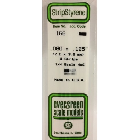 Evergreen - Listello polistirene 2x3,2mm 10pz