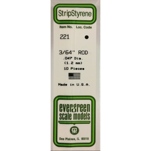 Evergreen listello polistirene 350mm diametro 1,2 mm 10 pz