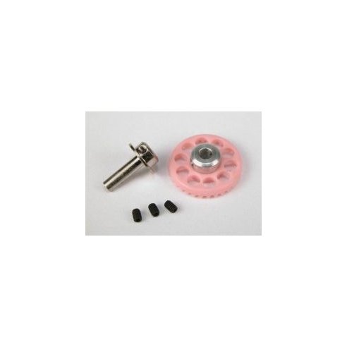 Scaleauto - Nylon crown Gear 32th. M50 with 2xM2 screws for 3mm. Axle -pink- SC-1102