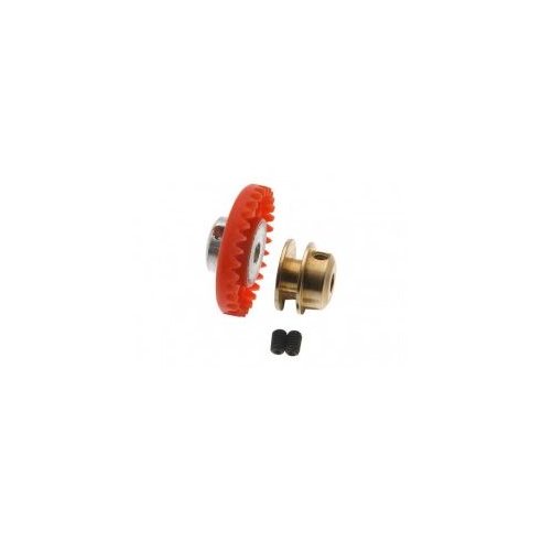 Scaleauto - Nylon crown Gear 30th.  M50 with M2 screw for 3/32" axle -red-  16.1mm. diam. SC-1100