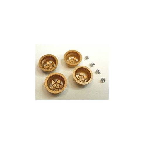 BRM Slot Racing - 512 GOLD inserts with aluminum nuts S-086G