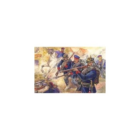 ICM - 1:35 - Prussian Line Infantry (1870-1871) (4 figures - officer on horse, 3 soldiers) 35012
