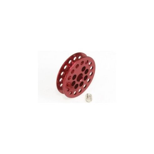 MrSlotCar.Ca - Traction pulley 15 tooth.  for 3/32 axles and M2 screw fixing. Aluminium red anodized MSCMSC-2293