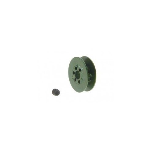 MrSlotCar.Ca - Traction pulley 11 tooth.  for 3/32. axles and M2 screw fixing. Aluminium green anodized MSCMSC-2323