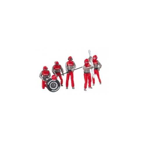 Set of figures, mechanics, Carrera Crew red