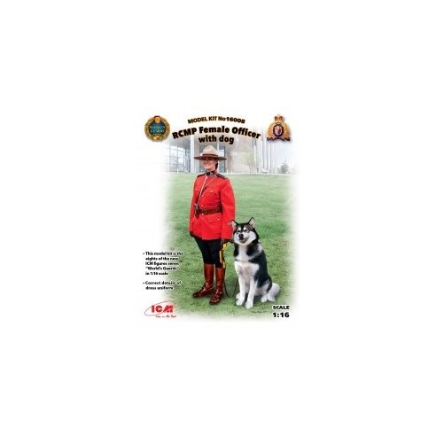 1:16 RCMP Female Officer with dog (100% new molds)