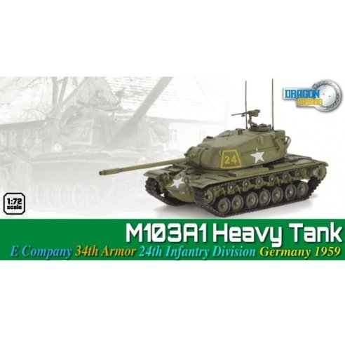 DRAGON ARMOR M103A1 HEAVY TANK E COMPANY 34TH ARMOR 24TH INFANTRY DIVISION GERMANY 1959 1 72
