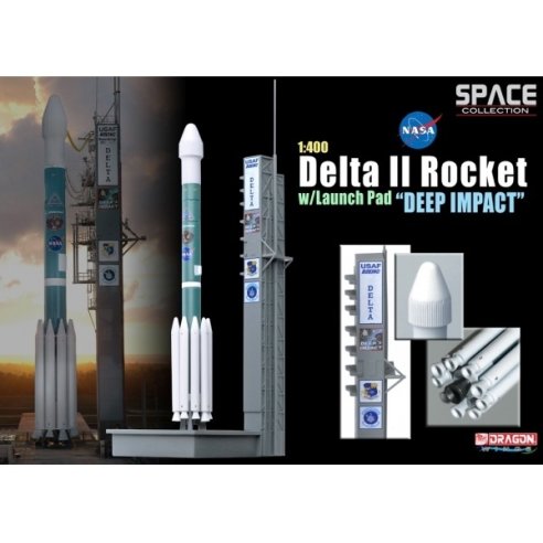 DRAGON SPACE COLLECTION DELTA II ROCKET WITH LAUNCH PAD DEEP IMPACT 1 400
