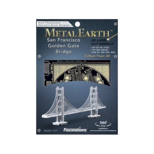 FASCINATIONS METAL EARTH PONTE GOLDEN GATE SAN FRANCISCO SILVER