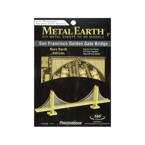 FASCINATIONS METAL EARTH PONTE GOLDEN GATE SAN FRANCISCO GOLD