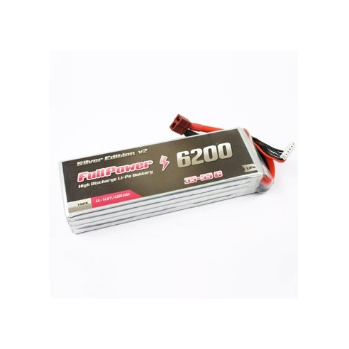 Batteria Lipo 4S 6200 mAh 35C Silver V2 - DEANS