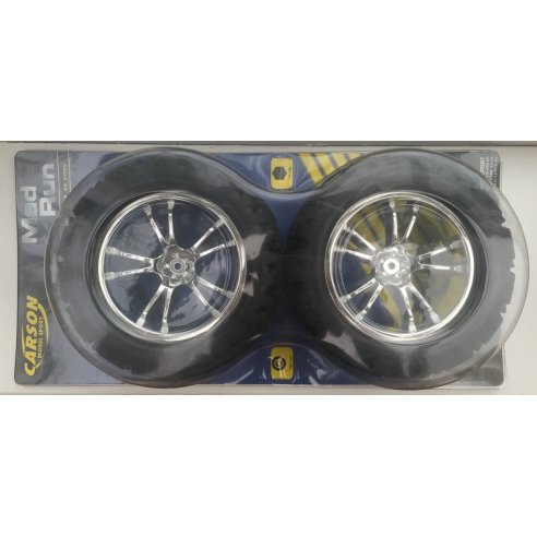 Carson 900017 Mad Run Wheel & Tire Set (1 Pair, 180mm, 14mm Hex)