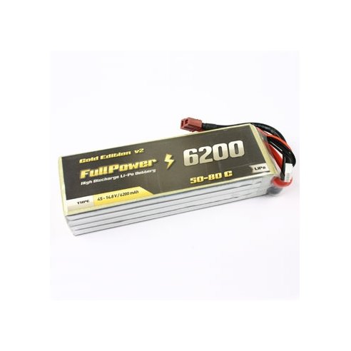 Batteria Lipo 4S 6200mAh 50C Gold V2 - DEANS