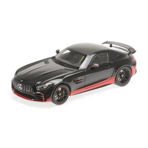ALMOST REAL MERCEDES AMG GT R 2017 BLACK WITH RED STRIPE 1 18