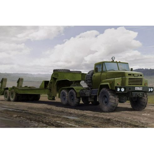 HOBBY BOSS KIT RUSSIAN KRAZ-260B TRACTOR WITH MAZ CHMZAP-5247G SEMITRAILER 1 35