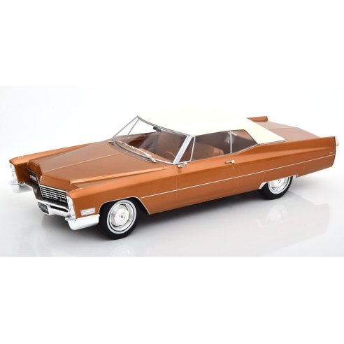 KK-SCALE CADILLAC DEVILLE WITH SOFT TOP 1967 GOLD BROWN METALLIC 1 18
